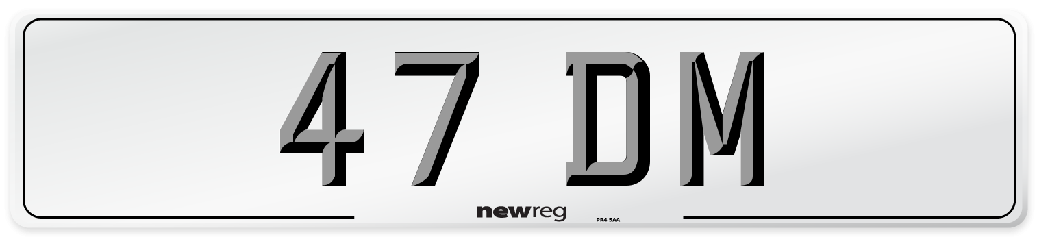 47 DM Number Plate from New Reg